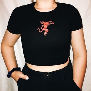 Y2K 90S DRAGON PRINT GRAPHIC TEE